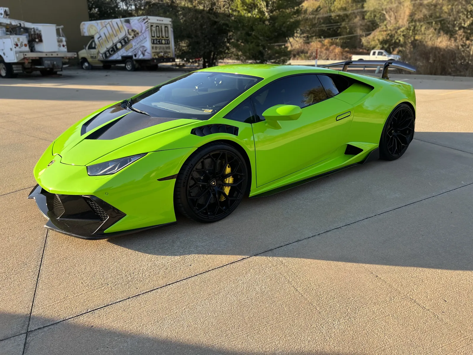 Lime green Lamborghini Huracán